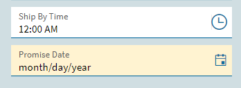 An empty Promise Date field shown with the Warning highlight